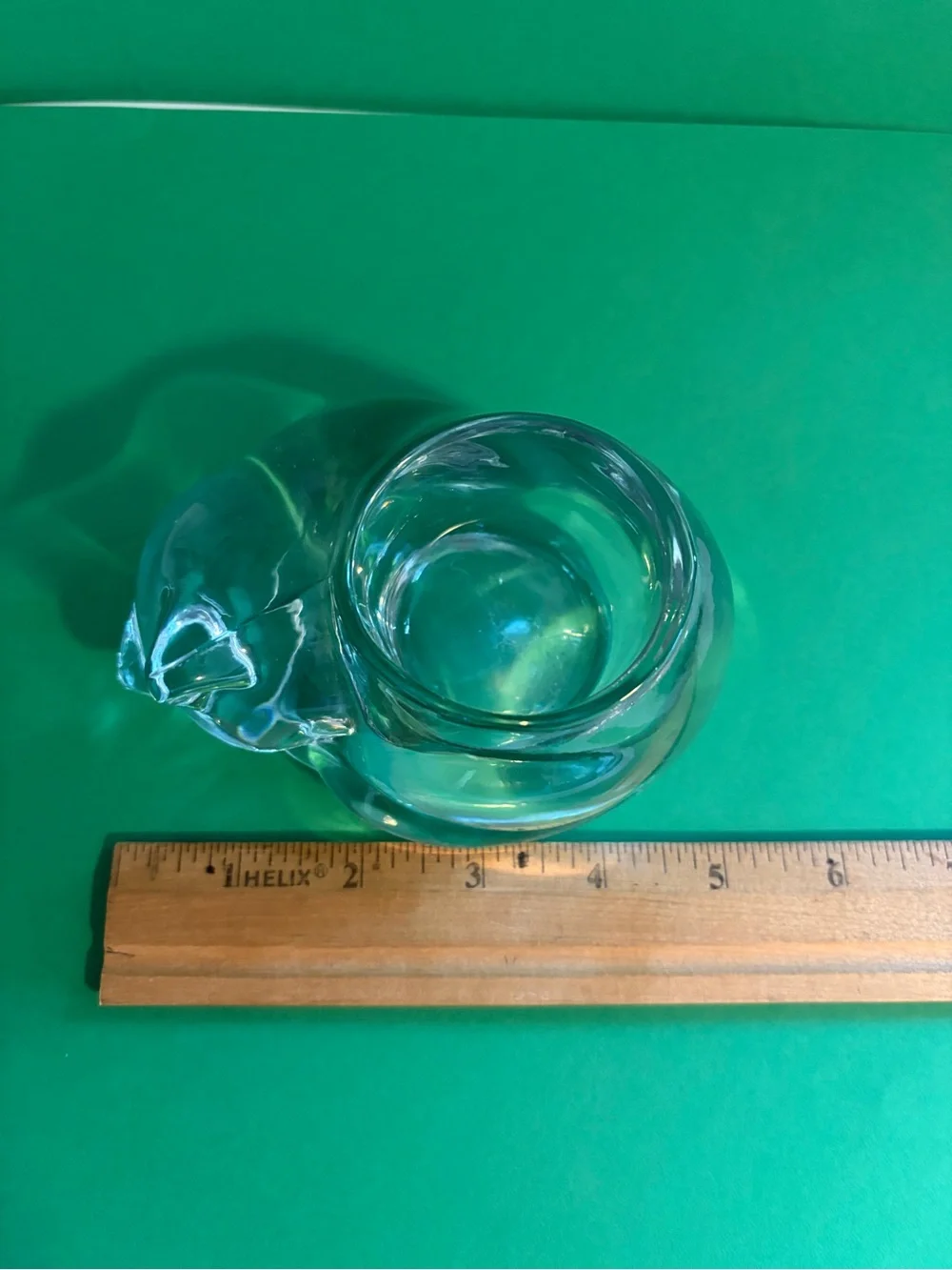 Clear Glass Cat Candle Holder Trinket Dish Paperweight